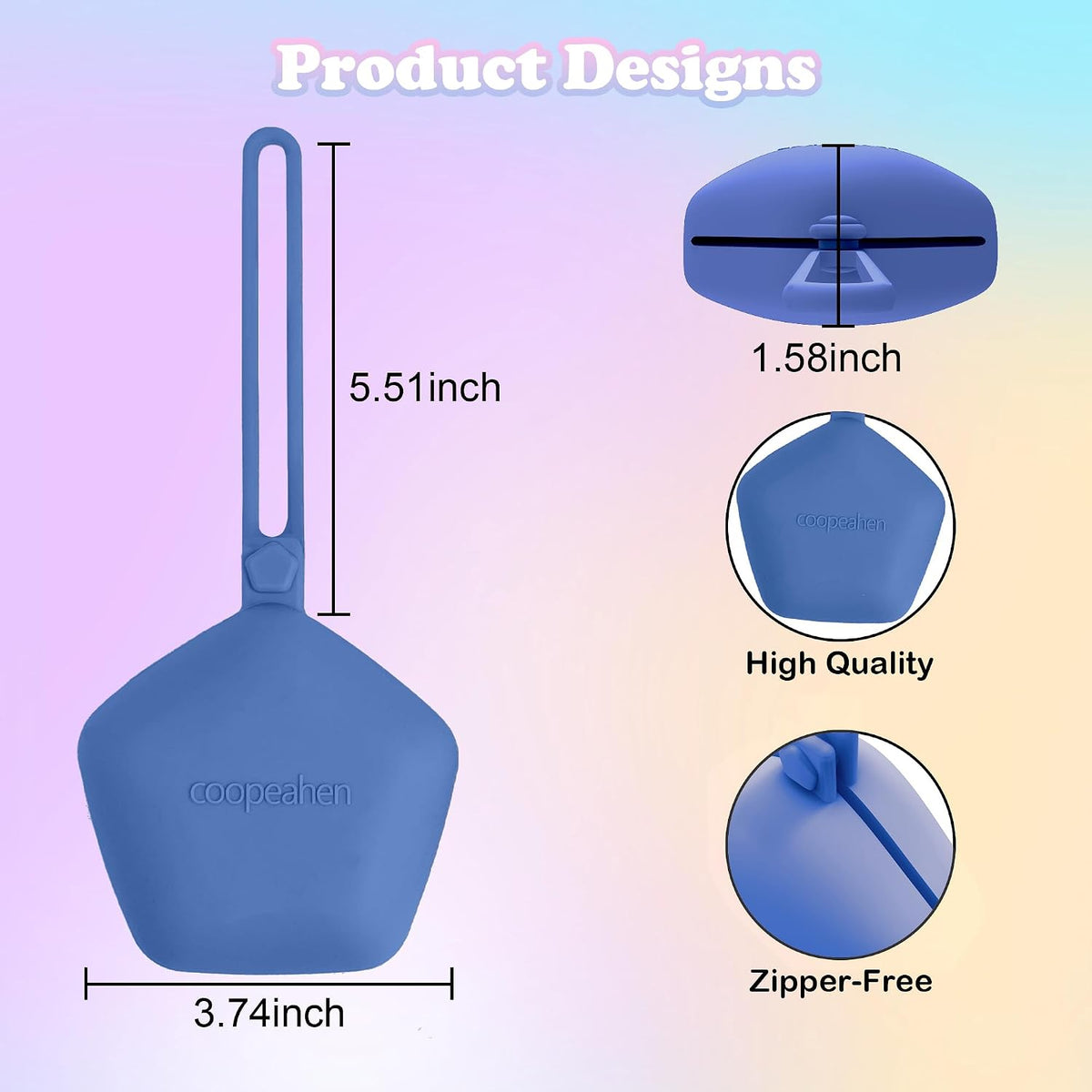 Pacifier Holder Case, Large Capacity Portable Pacifier Storage Case, 100% Food Grade Silicone Pacifier Holder，BPA Free(Blue)