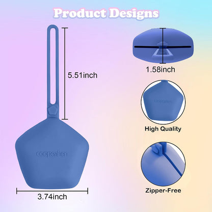 Pacifier Holder Case, Large Capacity Portable Pacifier Storage Case, 100% Food Grade Silicone Pacifier Holder，BPA Free(Blue)