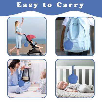 Pacifier Holder Case, Large Capacity Portable Pacifier Storage Case, 100% Food Grade Silicone Pacifier Holder，BPA Free(Blue)