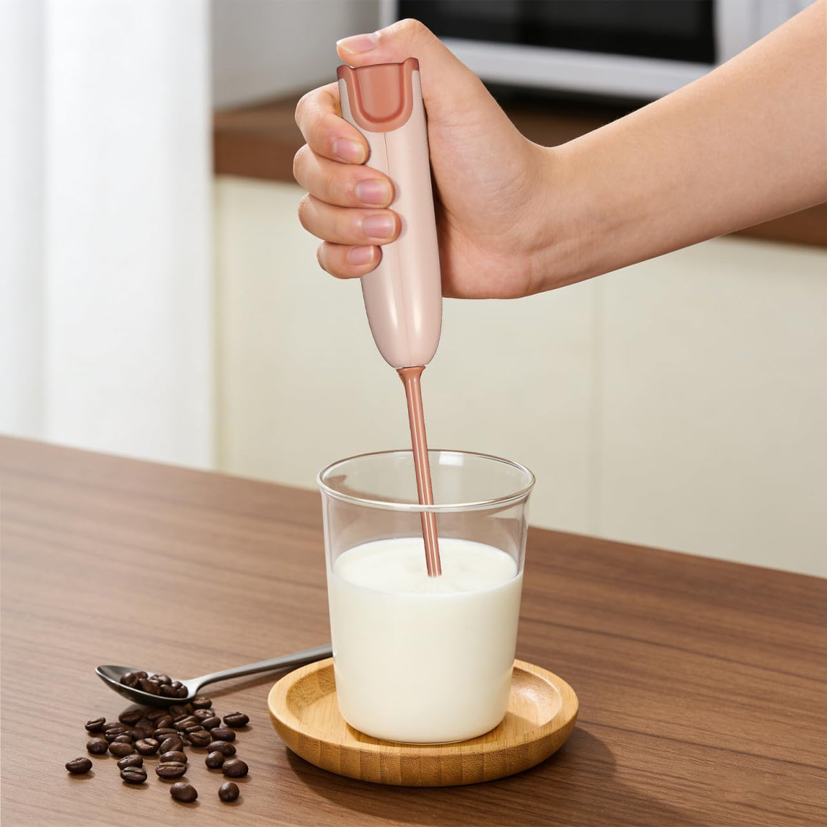 Handle Electric Baby Formula Mixer, Milk Powder Stirrer with 2 Mixing Rods, Portable Bottle Mixer with Long Rod Design Lightweight Cordless Electric Stirrer for Baby Bottle Coffee Protein