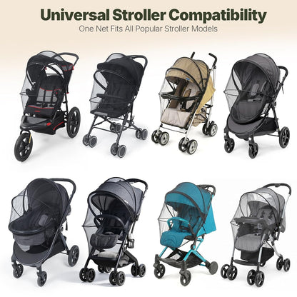 Orzbow Baby Mosquito Net for Stroller with Sun Shade, Breathable, Black