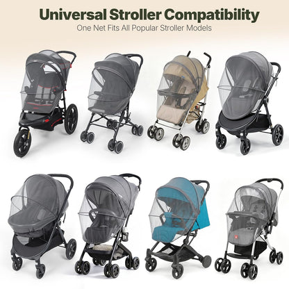 Orzbow Baby Mosquito Net for Stroller with Sun Shade, Breathable, Black