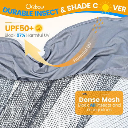 Orzbow Baby Mosquito Net for Stroller with Sun Shade, Breathable, Black