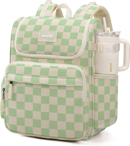 Large Corduroy Diaper Bag Backpack for Mom, 25L Baby Travel Bag with Insulated Bottle Pockets, 40oz Side Strap & Stroller-Ready Straps
