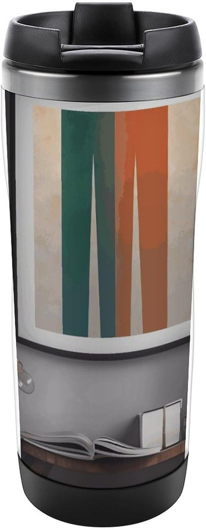 Study Room Decoration Travel Mug Stainless Steel Vacuum Cup with Leak-Proof Lid Reusable Double Walled Coffee Tumbler for Iced And Hot Drinks
