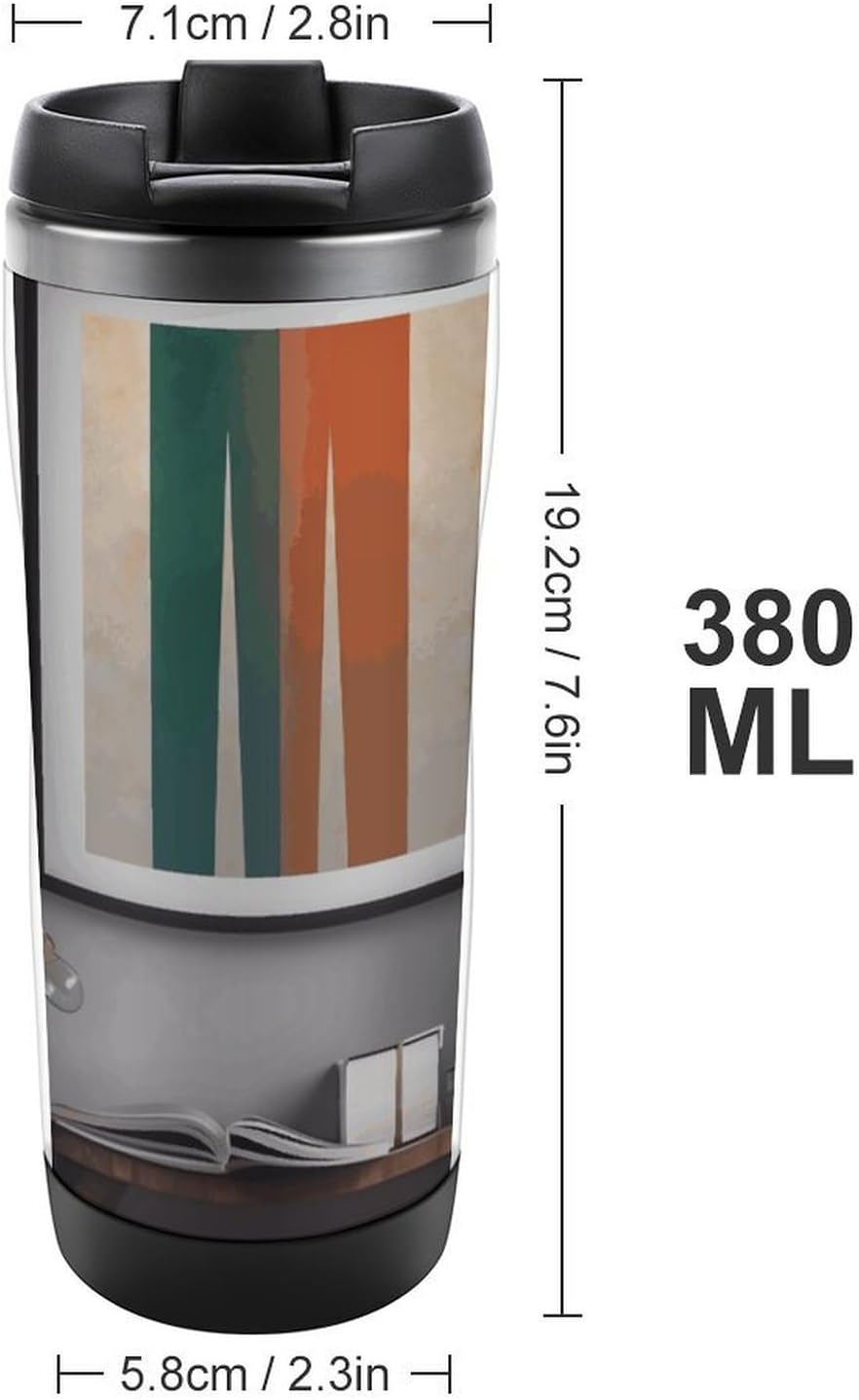 Study Room Decoration Travel Mug Stainless Steel Vacuum Cup with Leak-Proof Lid Reusable Double Walled Coffee Tumbler for Iced And Hot Drinks