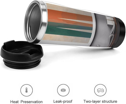 Study Room Decoration Travel Mug Stainless Steel Vacuum Cup with Leak-Proof Lid Reusable Double Walled Coffee Tumbler for Iced And Hot Drinks