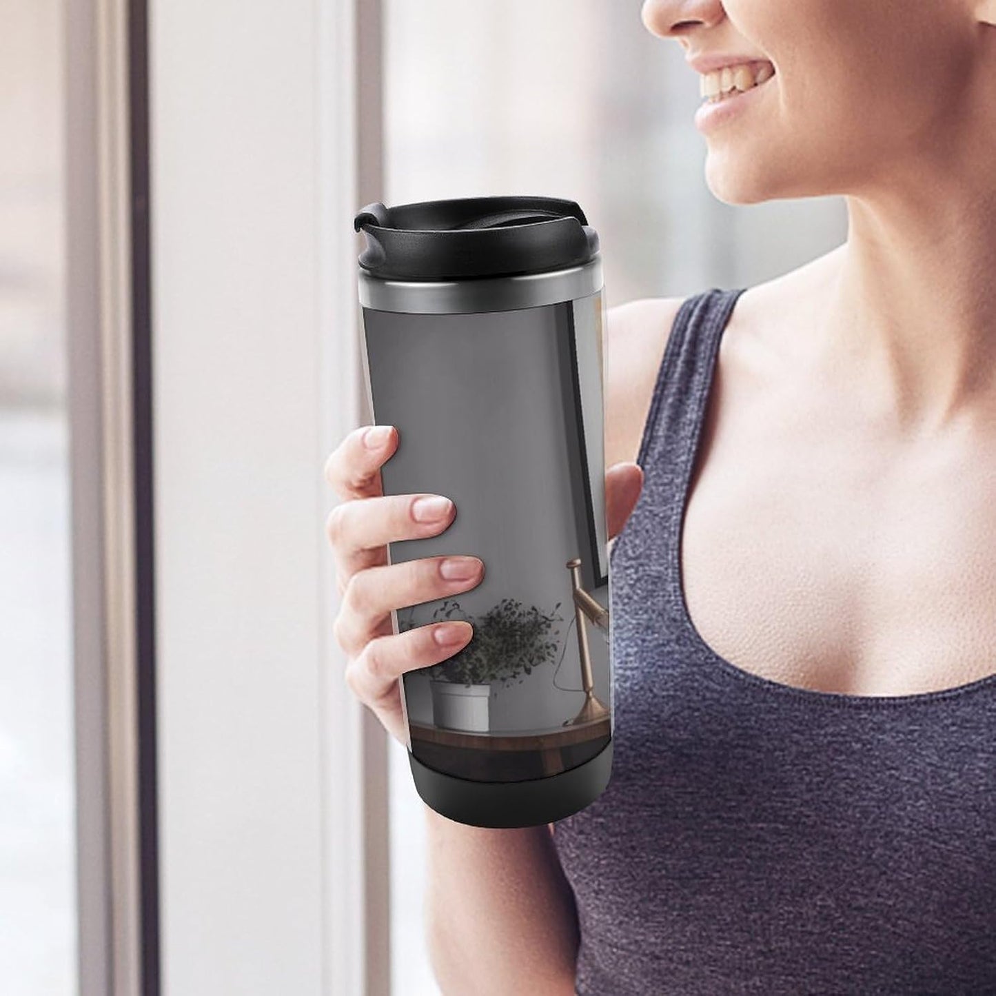 Study Room Decoration Travel Mug Stainless Steel Vacuum Cup with Leak-Proof Lid Reusable Double Walled Coffee Tumbler for Iced And Hot Drinks