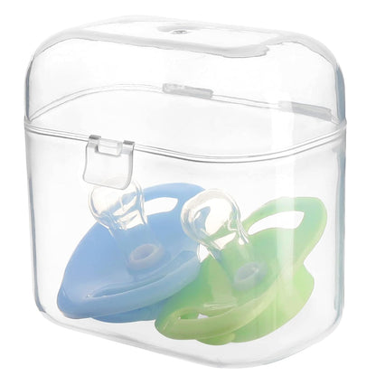 Pacifier Container - 2 Pacifier Holder Case for Travel, BPA Free, Transparent