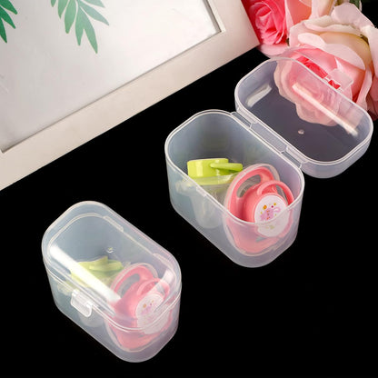 Pacifier Container - 2 Pacifier Holder Case for Travel, BPA Free, Transparent