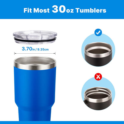 30oz Tumbler Lid Replacement for YETI, BJPKPK, ALBOR, D·S, MUTNITT | 2 Pack Splash Resistant Lids for 30oz Tumbler, BPA Free, Straw Friendly, for Commutes, Office, Gym, Home Use