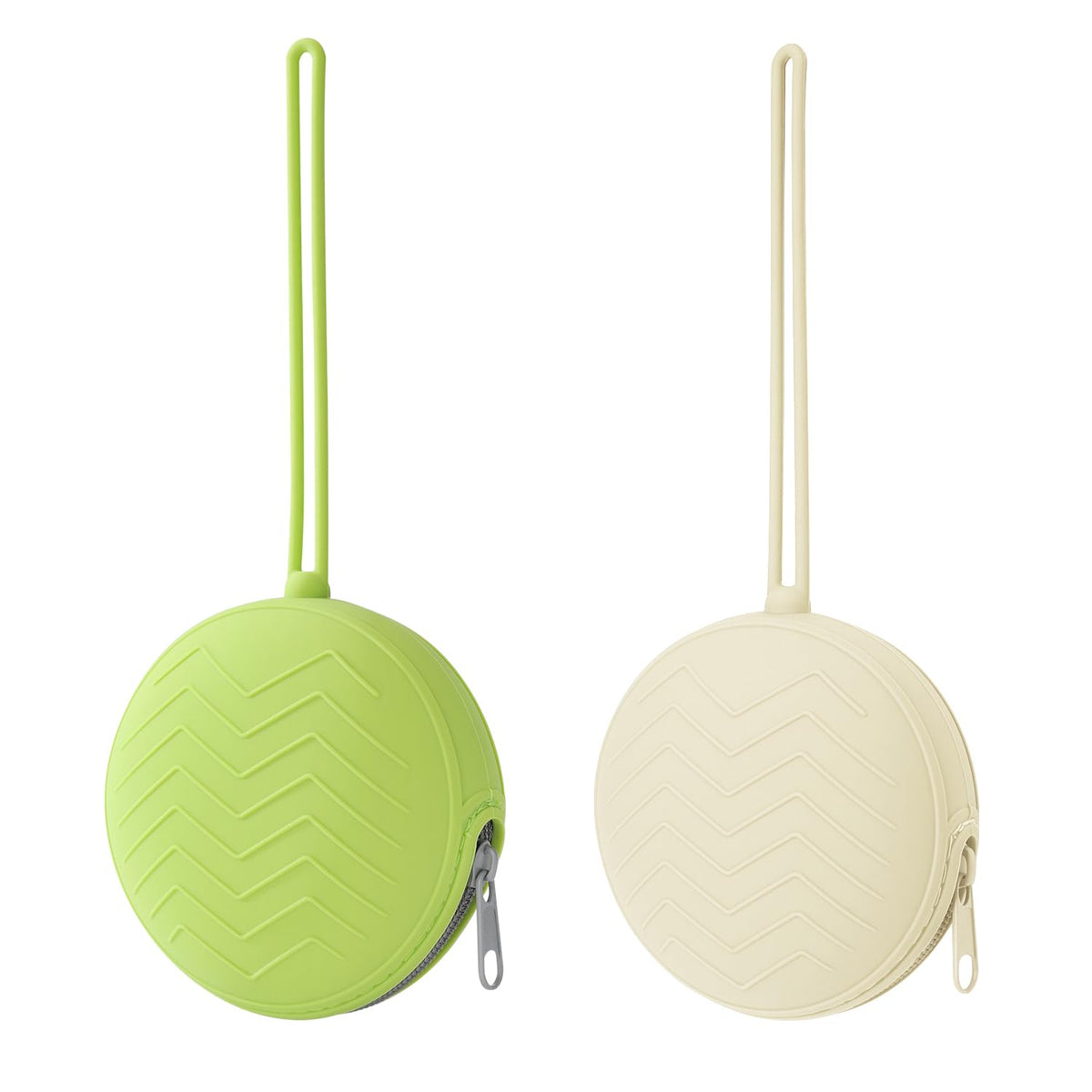 2-Pack Silicone Pacifier Holder Case- Portable Pacifier Cover Pouch Bag, Pacifier Storage Case for Diaper Bag (Avocado/Ivory)