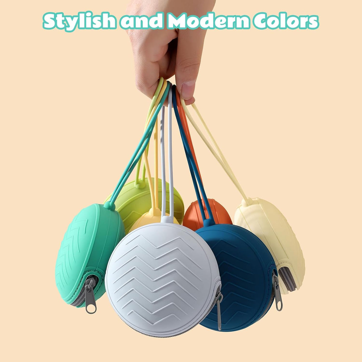 2-Pack Silicone Pacifier Holder Case- Portable Pacifier Cover Pouch Bag, Pacifier Storage Case for Diaper Bag (Avocado/Ivory)