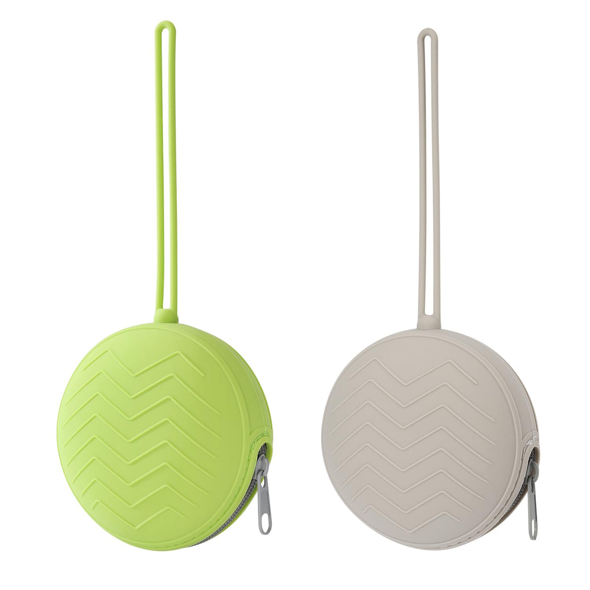 2-Pack Silicone Pacifier Holder Case- Portable Pacifier Cover Pouch Bag, Pacifier Storage Case for Diaper Bag (Avocado/Ivory)
