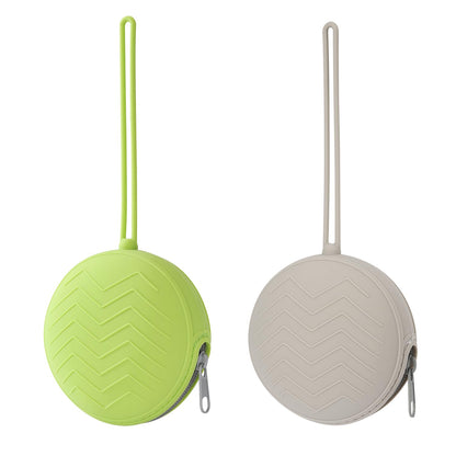 2-Pack Silicone Pacifier Holder Case- Portable Pacifier Cover Pouch Bag, Pacifier Storage Case for Diaper Bag (Avocado/Ivory)