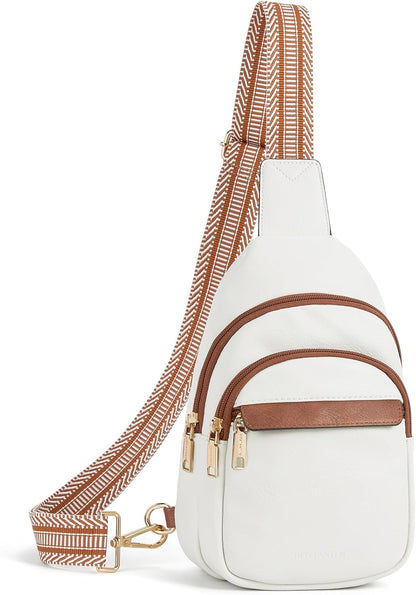 Sling Bag for Women Leather Crossbody Bags Fanny Pack Chest Bag for Travel