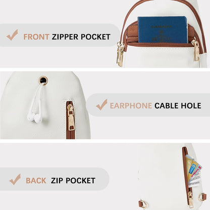 Sling Bag for Women Leather Crossbody Bags Fanny Pack Chest Bag for Travel