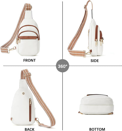 Sling Bag for Women Leather Crossbody Bags Fanny Pack Chest Bag for Travel