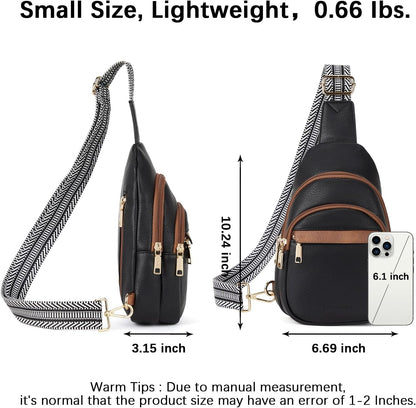 Sling Bag for Women Leather Crossbody Bags Fanny Pack Chest Bag for Travel