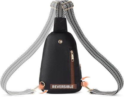 Sling Bag for Women Leather Crossbody Bags Fanny Pack Chest Bag for Travel