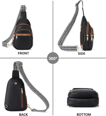 Sling Bag for Women Leather Crossbody Bags Fanny Pack Chest Bag for Travel