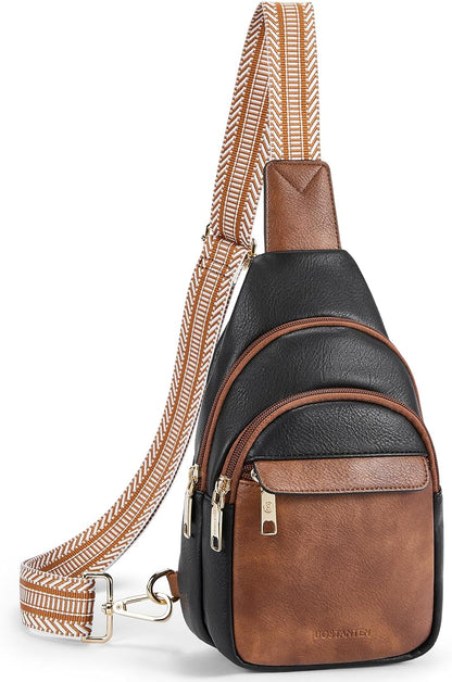 Sling Bag for Women Leather Crossbody Bags Fanny Pack Chest Bag for Travel