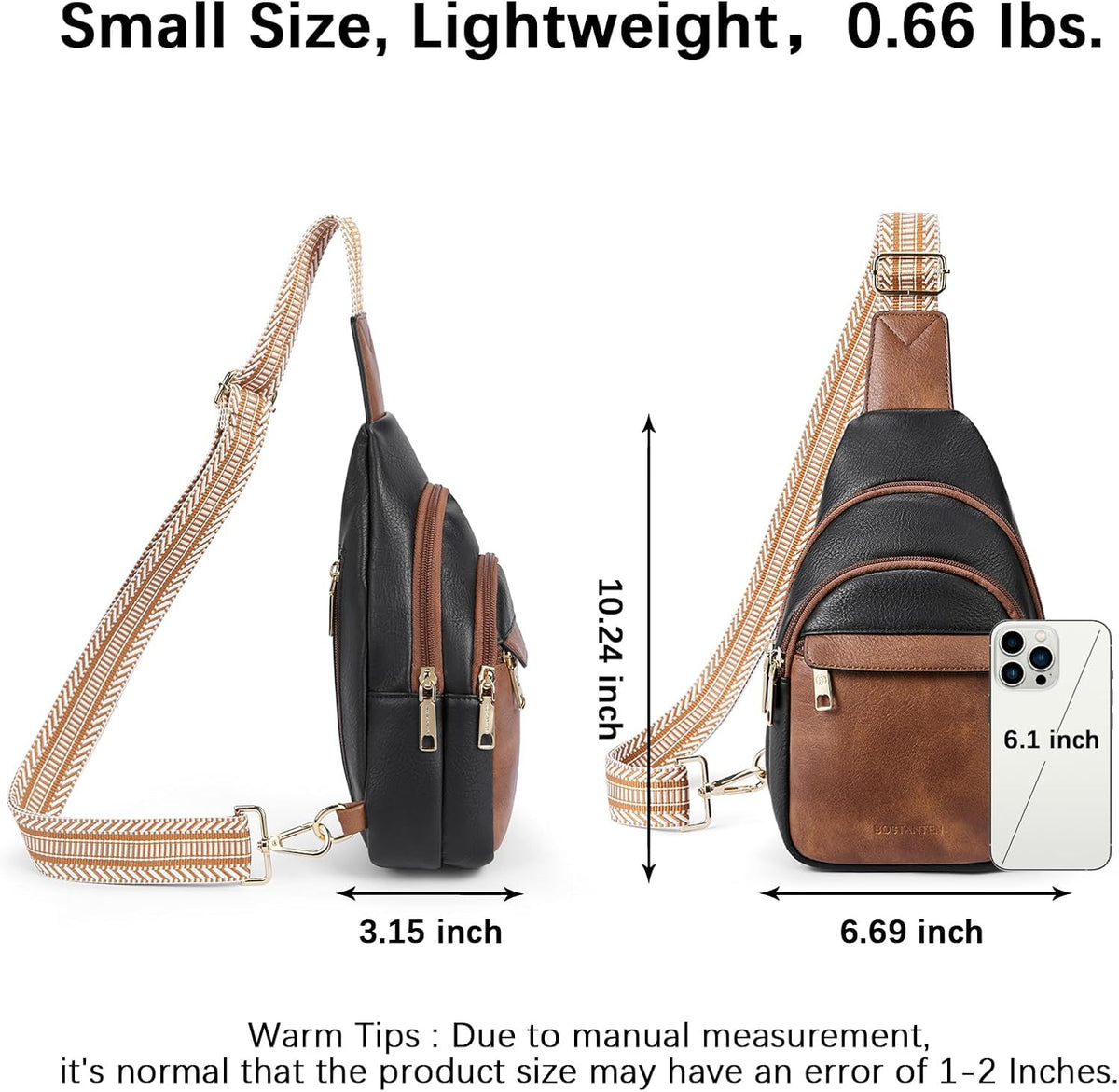 Sling Bag for Women Leather Crossbody Bags Fanny Pack Chest Bag for Travel