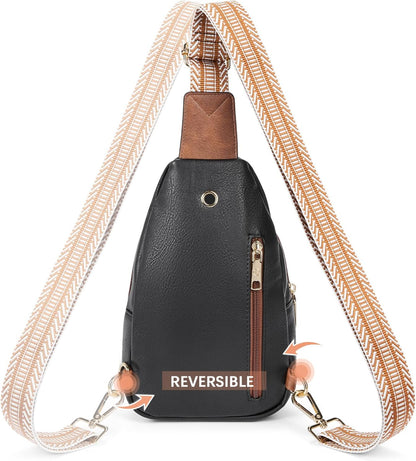 Sling Bag for Women Leather Crossbody Bags Fanny Pack Chest Bag for Travel