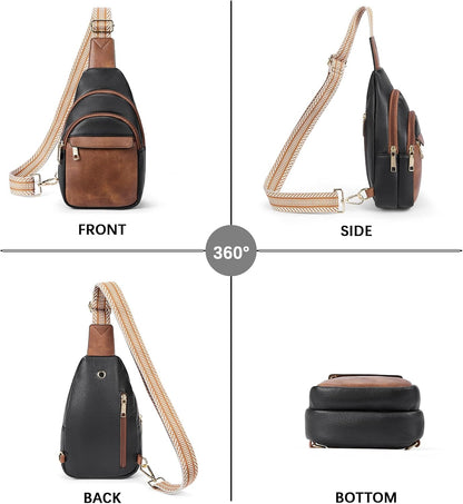 Sling Bag for Women Leather Crossbody Bags Fanny Pack Chest Bag for Travel