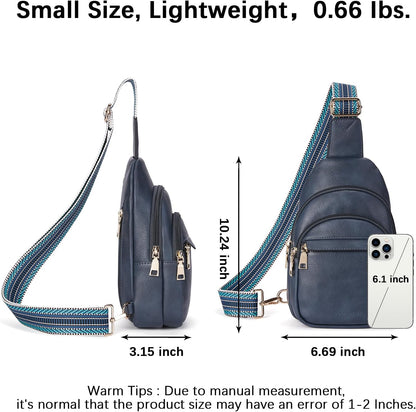 Sling Bag for Women Leather Crossbody Bags Fanny Pack Chest Bag for Travel