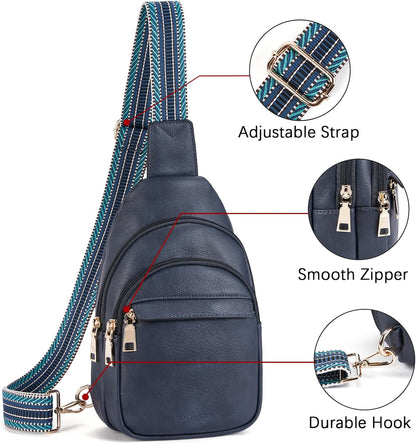 Sling Bag for Women Leather Crossbody Bags Fanny Pack Chest Bag for Travel