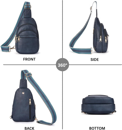 Sling Bag for Women Leather Crossbody Bags Fanny Pack Chest Bag for Travel