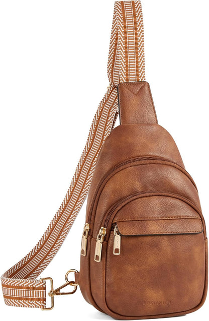 Sling Bag for Women Leather Crossbody Bags Fanny Pack Chest Bag for Travel