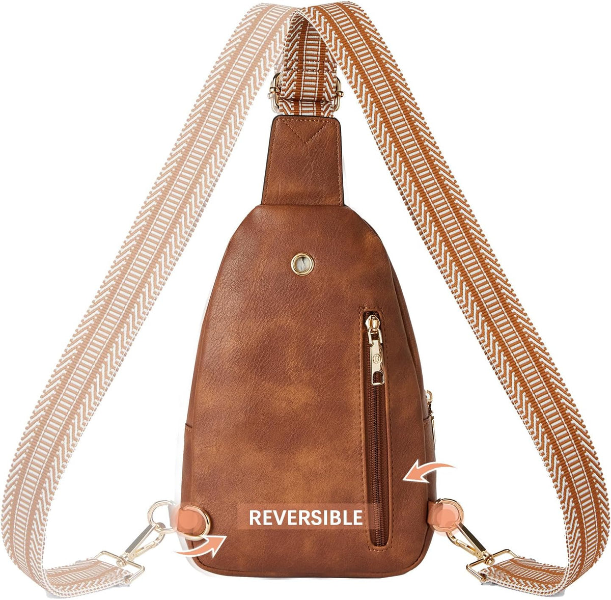 Sling Bag for Women Leather Crossbody Bags Fanny Pack Chest Bag for Travel