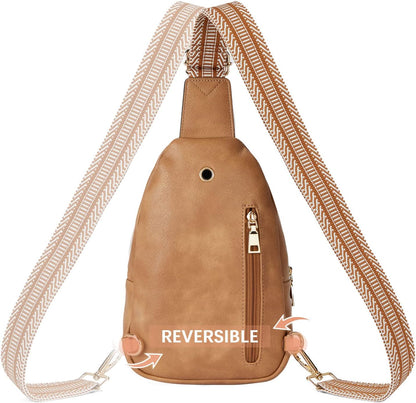 Sling Bag for Women Leather Crossbody Bags Fanny Pack Chest Bag for Travel