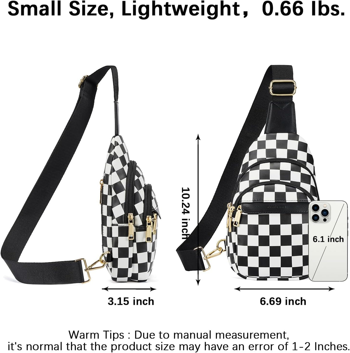 Sling Bag for Women Leather Crossbody Bags Fanny Pack Chest Bag for Travel
