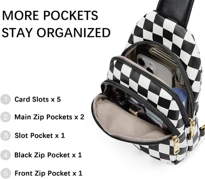 Sling Bag for Women Leather Crossbody Bags Fanny Pack Chest Bag for Travel