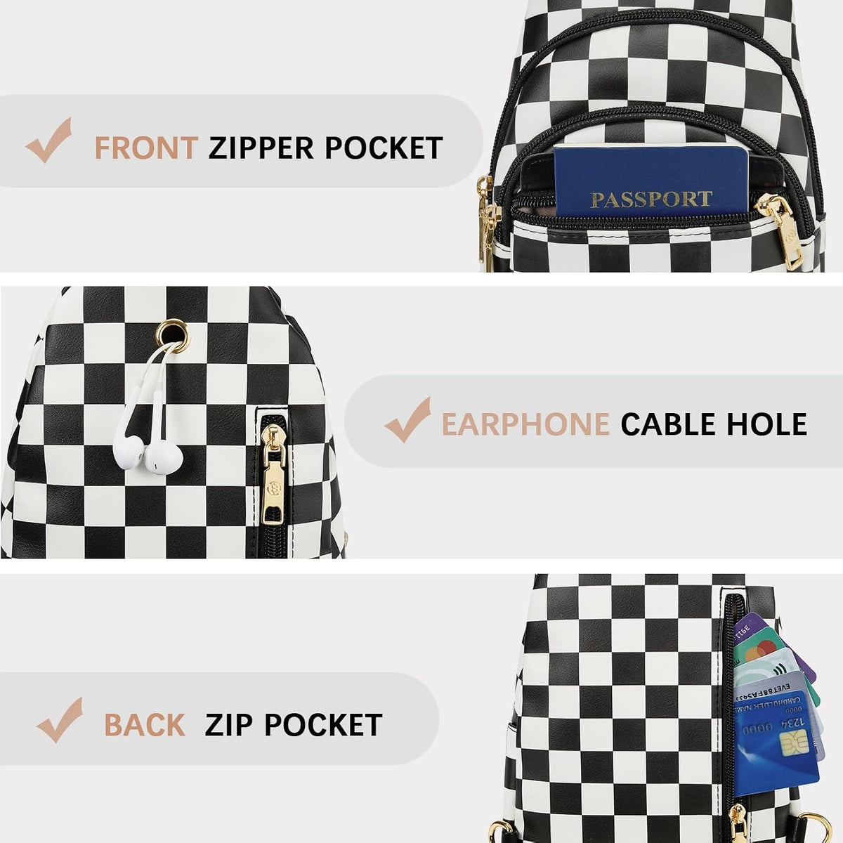 Sling Bag for Women Leather Crossbody Bags Fanny Pack Chest Bag for Travel