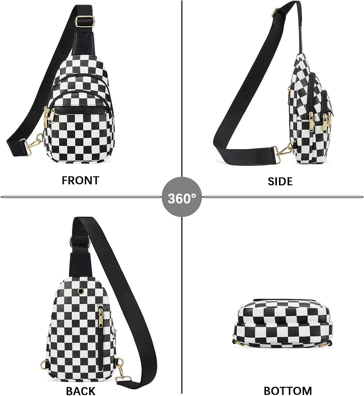 Sling Bag for Women Leather Crossbody Bags Fanny Pack Chest Bag for Travel