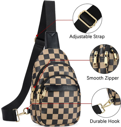 Sling Bag for Women Leather Crossbody Bags Fanny Pack Chest Bag for Travel