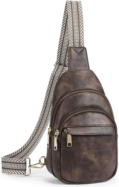 Sling Bag for Women Leather Crossbody Bags Fanny Pack Chest Bag for Travel