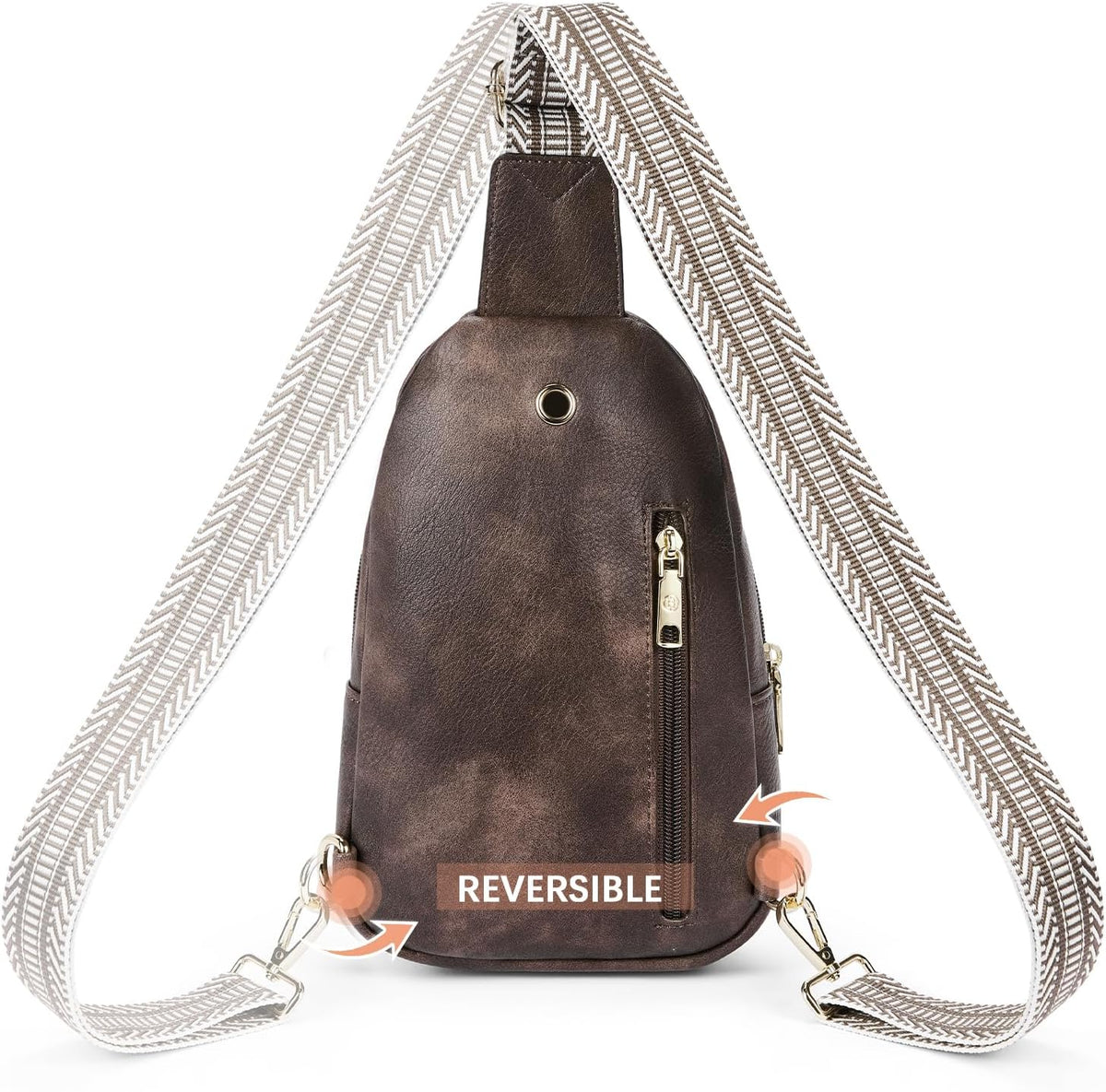Sling Bag for Women Leather Crossbody Bags Fanny Pack Chest Bag for Travel