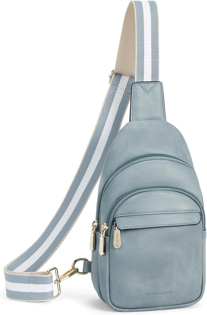 Sling Bag for Women Leather Crossbody Bags Fanny Pack Chest Bag for Travel
