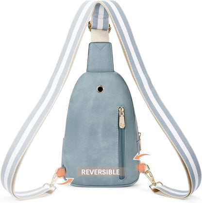Sling Bag for Women Leather Crossbody Bags Fanny Pack Chest Bag for Travel