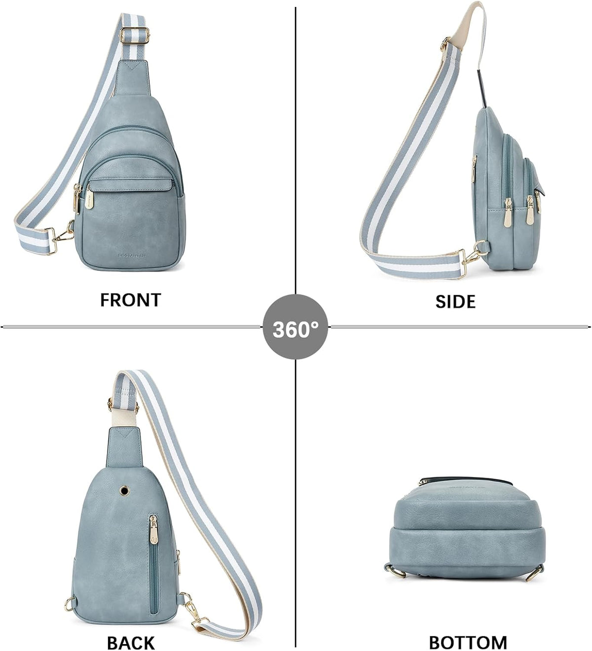Sling Bag for Women Leather Crossbody Bags Fanny Pack Chest Bag for Travel