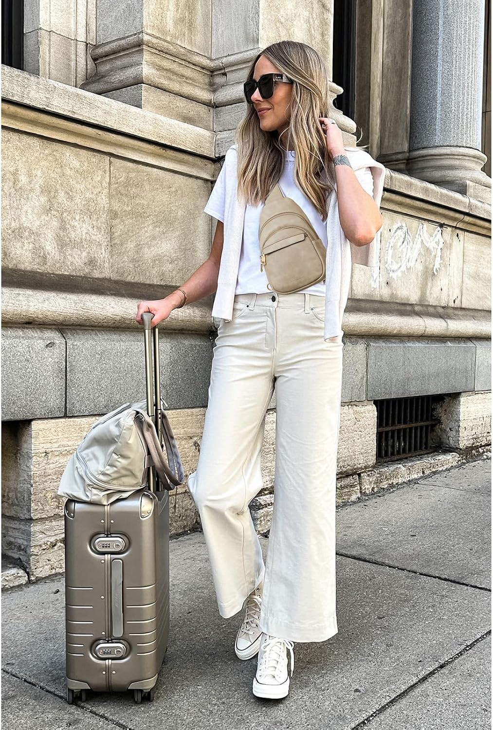 Sling Bag for Women Leather Crossbody Bags Fanny Pack Chest Bag for Travel