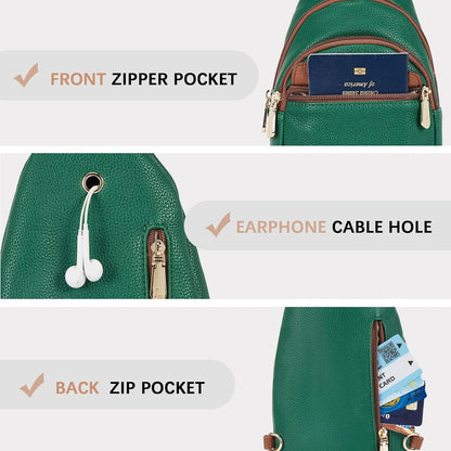 Sling Bag for Women Leather Crossbody Bags Fanny Pack Chest Bag for Travel