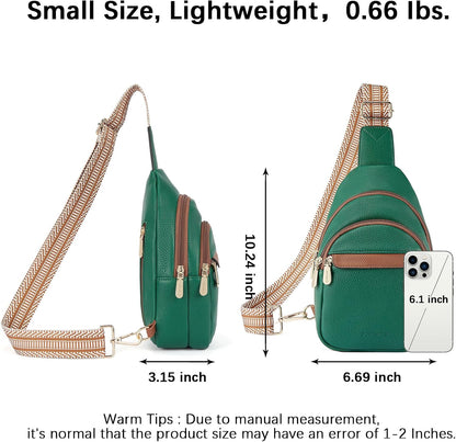 Sling Bag for Women Leather Crossbody Bags Fanny Pack Chest Bag for Travel