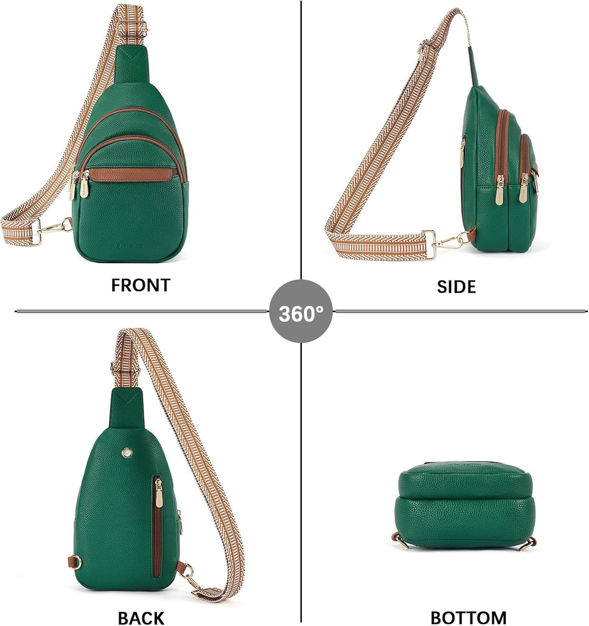 Sling Bag for Women Leather Crossbody Bags Fanny Pack Chest Bag for Travel