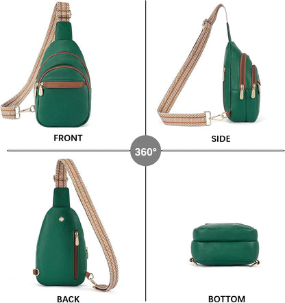 Sling Bag for Women Leather Crossbody Bags Fanny Pack Chest Bag for Travel